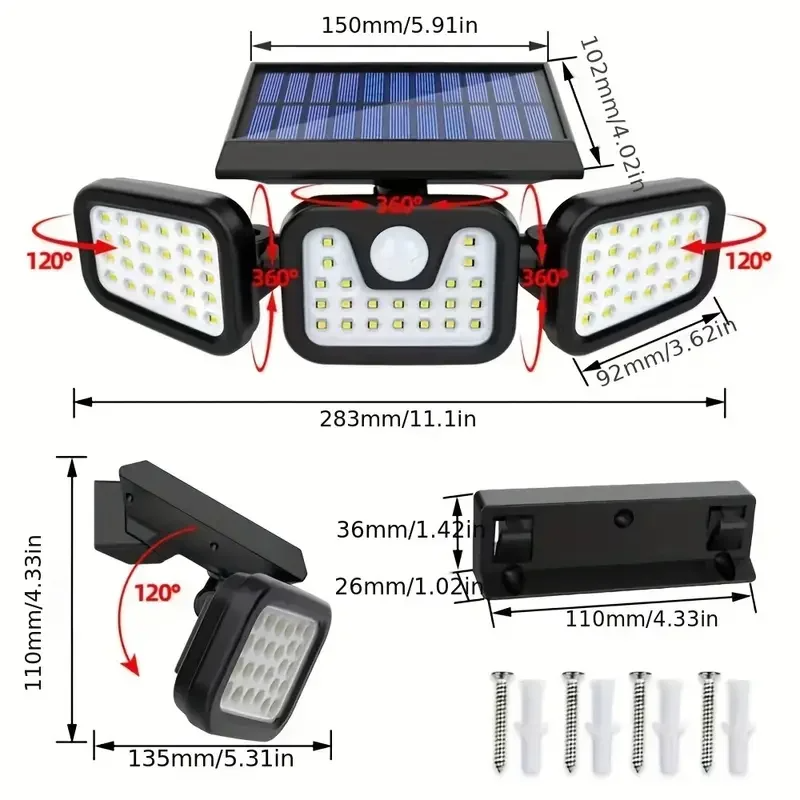 ソーラー充電式 高輝度LED センサーライト Solar Bright™️